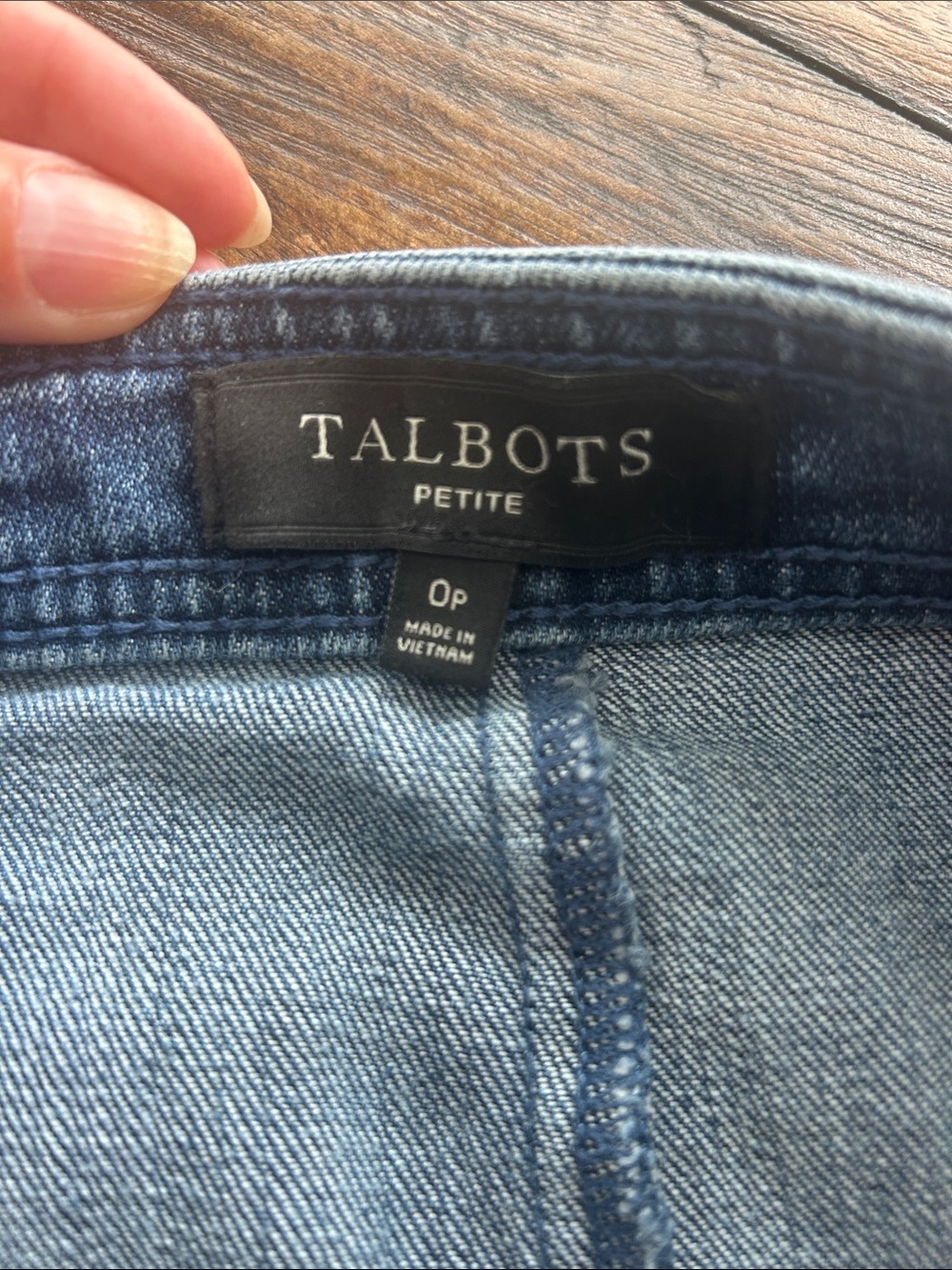 Talbots Medium Blue Denim Button-Front Pencil Skirt - Picture 2 of 4